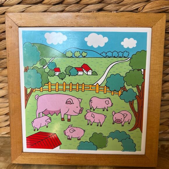 Piggy farm scene wall decor - Picture 6 of 6